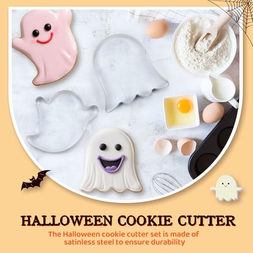 Teenyyou 2 Pcs Extra Large 8" Halloween Cookie Cutters, Ghost Pattern - style: Ghost and Ghost