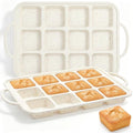 Mini Individual Square Brownie Pan with Dividers, Cream - color: Square, size: 2.5 inch