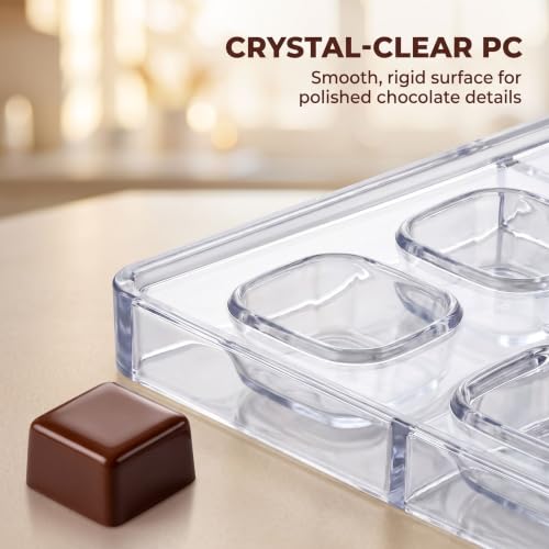 21 Grid Chocolate Candy Mold PC Polycarbonate Chocolate Making Mould with Scraper (Cube Shape) - color: Cube Shape