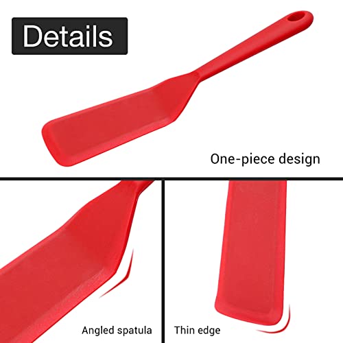 Webake Silicone Omelette Spatula Set, Big & Small, Heat Resistant, Non-Stick, Dishwasher Safe - size: Regular