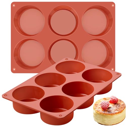 JOERSH Silicone Egg Bite Molds, 3 Inch, 2 Pack - color: Deep, 6 Cups
