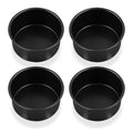P&P CHEF 4 Inch Cake Pan, Stainless Steel Round Cake Pans, Black & 4 Pcs - color: Black, size: 4 Inch