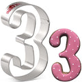 LILIAO Number 3 Cookie Cutter, 2.4 x 4 inches