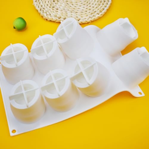 mostsom 8 Holes Cylinder Silicone Mould for Chocolate Dessert Jelly Pudding - size: Bamboo K