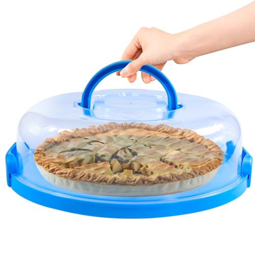 2 Pack Pie Containers with Lids and Handles Cheesecake Containers, Pie Containers, Thanksqiving Gifts - color: Blue