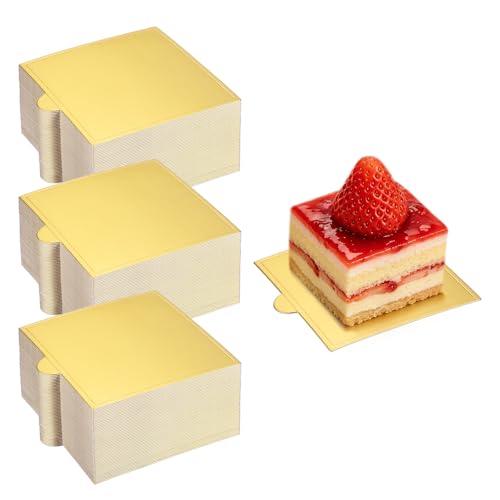 uxcell 150 Pcs Mini Cake Boards 3.5 Inch Mousse Base Square Gold - color: Gold, size: 3.5 Inch