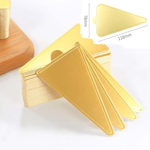 YYaaloa Mini Triangle Golden Cake Boards 50pcs Mousse Cupcake Base Paper Plates Triangle Dessert Board Base for Cake DIY, Baking Dessert Party Wedding Birthday (Triangle, 50pcs) - color: Triangle, size: 50pcs