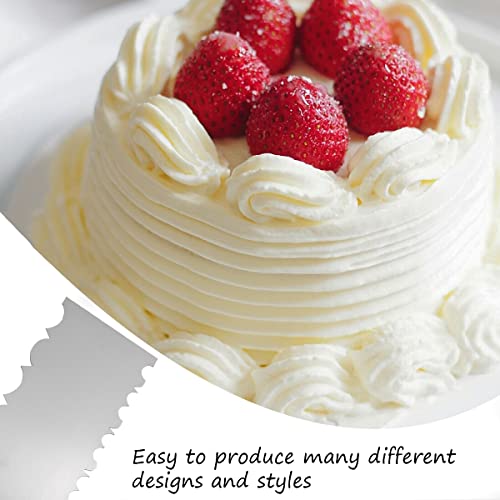 8.6 Inch Stainless Steel Cake Scraper Metal Scraper for Cake Smoother Leveler Scraper Cake Decorating Comb Cake Cutter for Mousse Butter Cream (Style 3) - size: Style 3