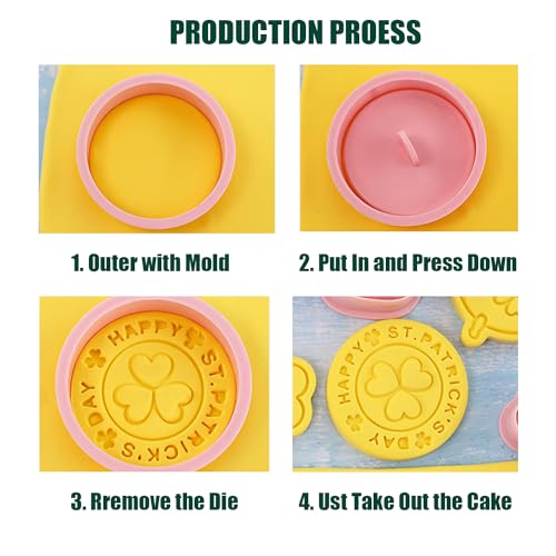 St. Patrick's Day Cookie Cutters, 8Pcs 3D Plastic Cookie Molds Cartoon Shamrock Four Leaf Clover Horseshoe Biscuit Cutters for Irish Holiday Party Baking Cutting Tool (D8) - color: D8