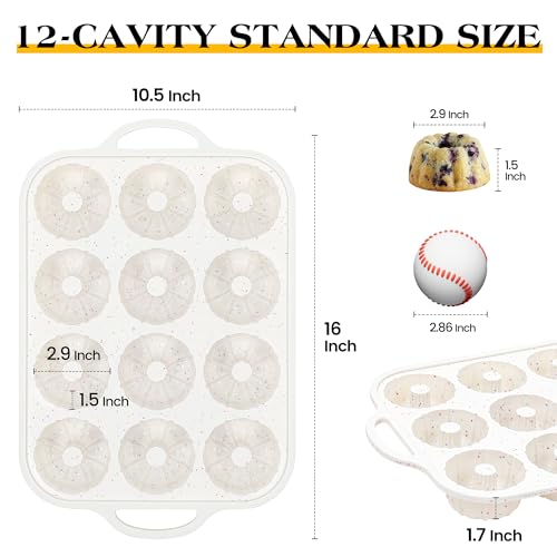 Silicone Mini Fluted Tube Cake Pans with Metal Reinforced Frame - size: 3 inch: Classic