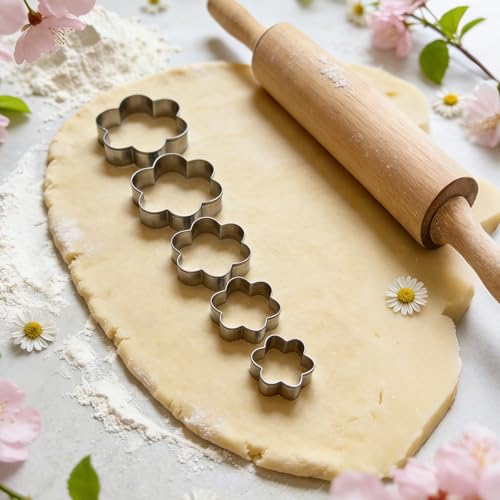 Flower Cookie Cutter Set Pack of 5 Stainless Steel Sandwich Cutter - style: C-Flower