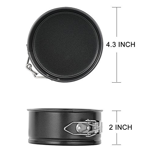 Hiware 4-Inch Mini Springform Pan Set - 4 Piece Small Nonstick Cheesecake Pan for Mini Cheesecakes, Pizzas and Quiches - size: 4-Inch