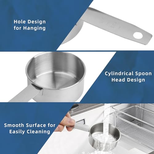8-Piece Stainless Steel Measuring Cups Set - size: 1/2 Cup