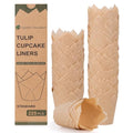 Caperci 225pcs Parchment Paper Tulip Cupcake Liners Muffin Cups for Baking - color: Natural (225-Count)