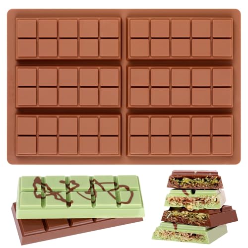 Chocolate Bar Mold - Non-Stick Chocolate Molds, Food Grade Silicone Deep Mold for Dubai Pistachio, Candy, Snacks - color: Choco: 1 PC, size: Square