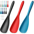 3 PACK Silicone Cooking Spatula & Spoon for Nonstick Cookware, BPA-Free - color: Black, Red, Blue