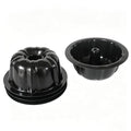 4 Inch Small Flute Tube Ring Cake Pan, Nonstick Kugelhopf Mold - color: 4 Inch - Black - Pumpkin