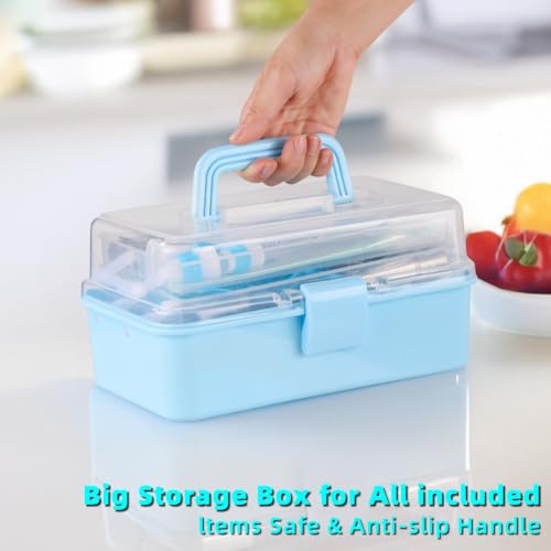 Cake Decorating Kit: Decorating Supplies Tools Kit 208 PCS Baking Accessories Include Spiping Bags and Tips Set, Piping Tips Set, Spatulas, Cake Scraper, 50 Piping Bags, Blue - color: Blue (208 PCS)