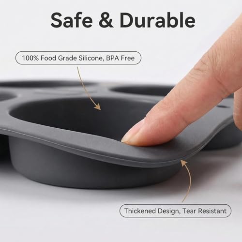 Silicone Hamburger Bun Pan, Nonstick Bread Pan Baking Pan, 6-cavity - size: 6-cavity