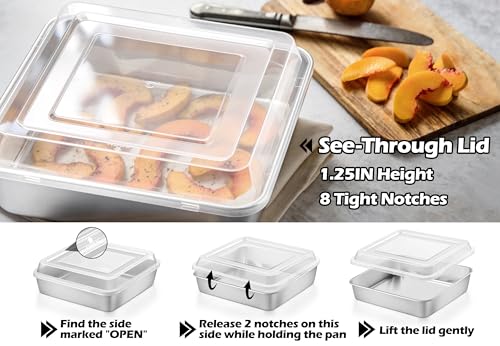 Leonyo Non-Toxic Stainless Steel Bakeware Baking Sheet Set of 10 with Lid