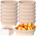 Gejoy 12 Set Oval Bread Proofing Baskets Banneton with Liner,10 Inch - size: 10 Inch