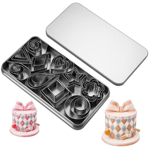 KALAIEN 30Pcs Mini Geometric Stainless Steel Cookie Cutter Set