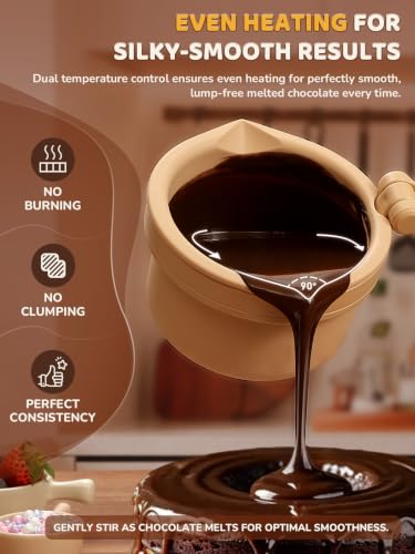 Electric Chocolate Melting Pot, 4-Cup Chocolate, 2 Insert Pots - color: White