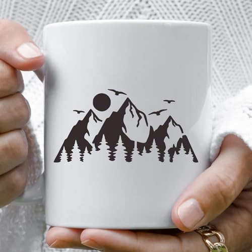 Mountain Stencils Wood Burning Stencils 4"x2" - style: Mountain Tree 4"/50p