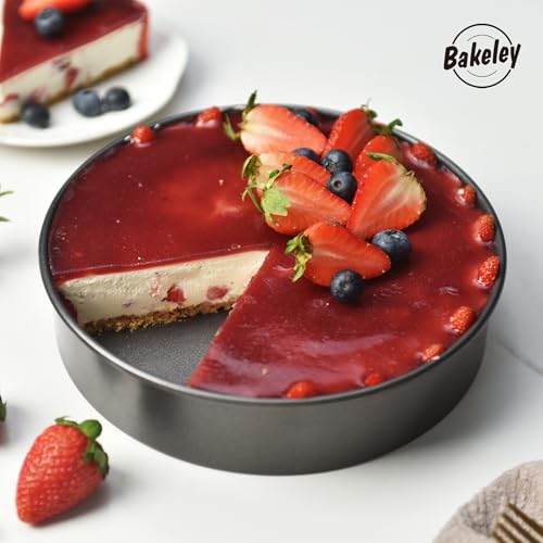 8 Inch Round Cake Pan Removable Bottom Nonstick Carbon Steel for Baking - color: Black, size: 8 inch
