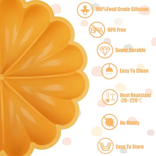 Silicone Pumpkin Cake Pan, 9 Inch Large Pumpkin Shaped Cake Mold