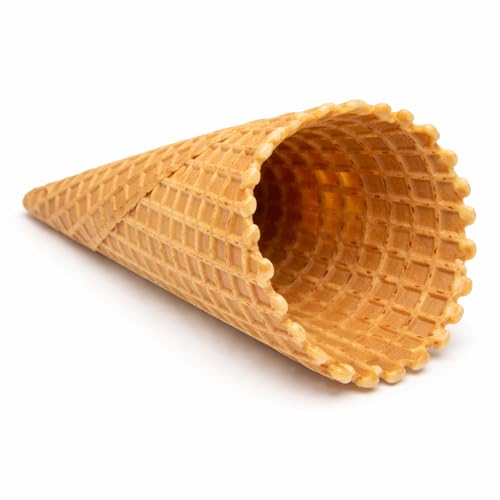 Large Waffle Cones For Ice Cream, Sugar Cone Style, Crisp Texture, Premium Waffle Cones, Dessert Cups (Pack Of 196)