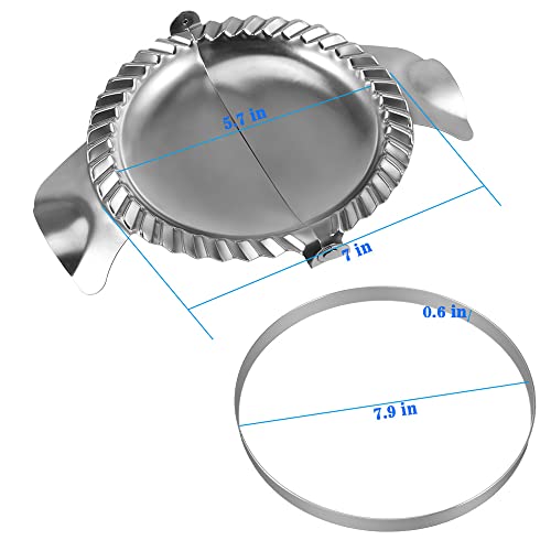 Extra Large Empanada Maker - 7 inch Seal with Dough Cutter Circle, Stainless Steel Press, Pastry Tools, Pocket Pie Maker
