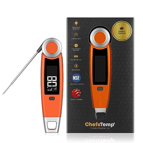 Finaltouch X10 Instant Read Digital Meat Thermometer NSF Certified - color: Tangerine Tart