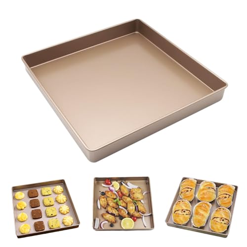 11 Inch Square Cake Pan, Deep Baking Pan Nonstick Cookie Sheet Brownie Cake Pa Toaster Oven Pans Bakeware, Easy Clean & Food Safe - Send Goods From Local Warehouse