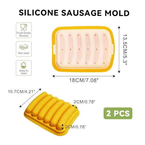 Silicone Baking Molds, Sausage-Shaped - color: Yellow