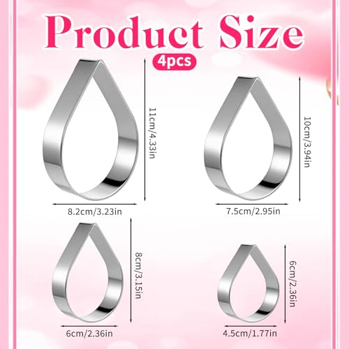 Raindrops Cookie Cutter Set, 2 Inch, 3 Inch, 4 Inch, 5 Inch