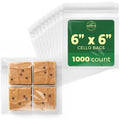 Seal Fresh Self Sealing Cellophane Bags - 6" x 6" (1000 Count) - Clear Plastic Resealable Cello Bag - Cellophane Treat Bags, Cookie Bags for Packaging, Candy bags, Cello Bags, Pastry Bags - size: 6" x 6"