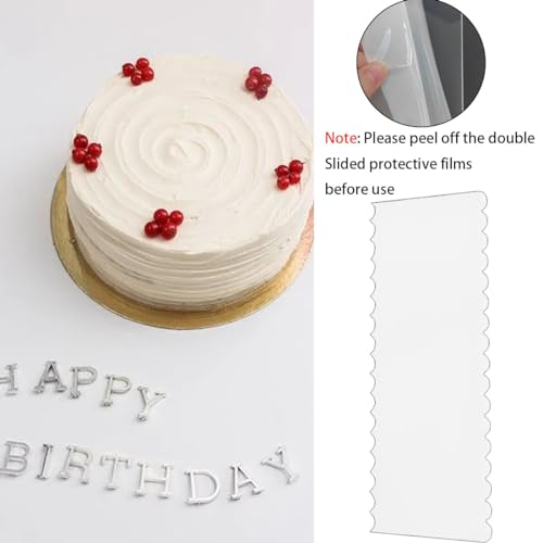 4 Pack Clear Cake Combs, Clear Acrylic Cake Smoother Scraper