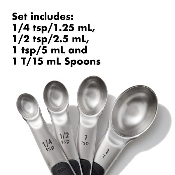 OXO Good Grips 4 Piece Stainless Steel Measuring Spoon Set - size: 4 count, style: Spoons