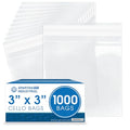 3" X 3" Mini Self-Sealing Cellophane Bags (1000 Count) Clear Cookie Bags - size: 3" X 3"