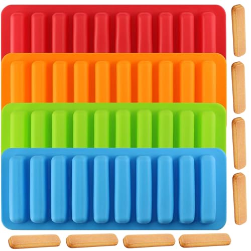 10 Cavity Long Stick Silicone Candy Chocolate Molds Set Of 4
