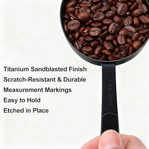 Bopei 10-Pcs Stainless Steel Measuring Cups & Spoons Set, Matte Black - color: All Black