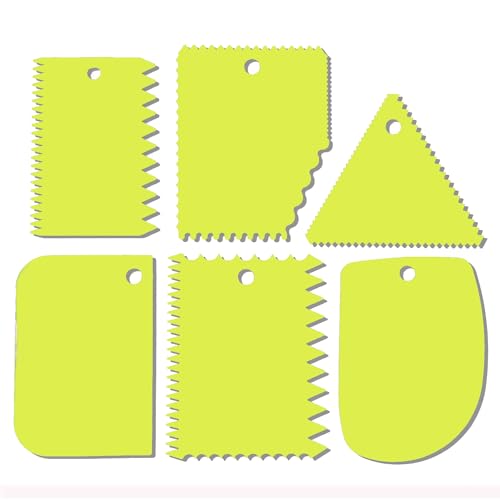 Cake Scraper, 6 Pcs Cake Smoother Scraper, Dough Scraper Green - color: Green