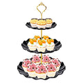BACUTHY 3 Tier Cupcake Stand Holder, Plastic Cup Cake Tower Stand, Black - color: Black