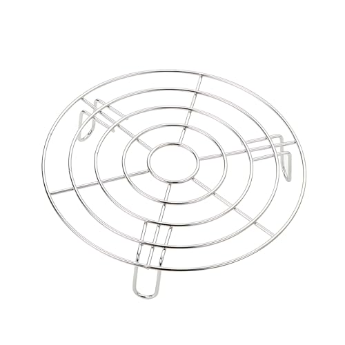 Stainless Steel Rack Cross Wire Cooling Racks with Legs Dia 7.9" Steaming Cooling and Baking Barbecue Rack Fit for Air Fryer Instant Pot Pressure Cooker Canning (Height 1.8",7.9"/20cm) - color: Silver, size: 7.9"