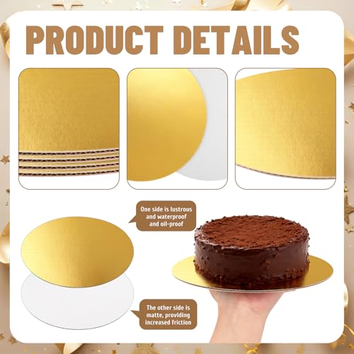 8 Pack 10 Inch Round Cake Boards,Gold Cardboard Cake Rounds - color: Gold, size: 10Inch, style: Classic Round