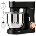 KOCHSTELLE Black Electric Stand Mixer 6.8 Quart Qt, 660W, 6-Speed Adjustable, Stainless Steel Planetary, Portable, Compact & Elegant Kitchen Mixer for Baking & Cooking
