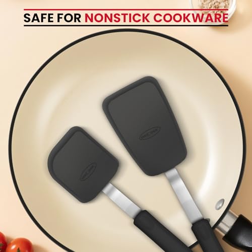 Unicook 2-Piece Small and Mini Silicone Spatula Set for Cooking and Baking