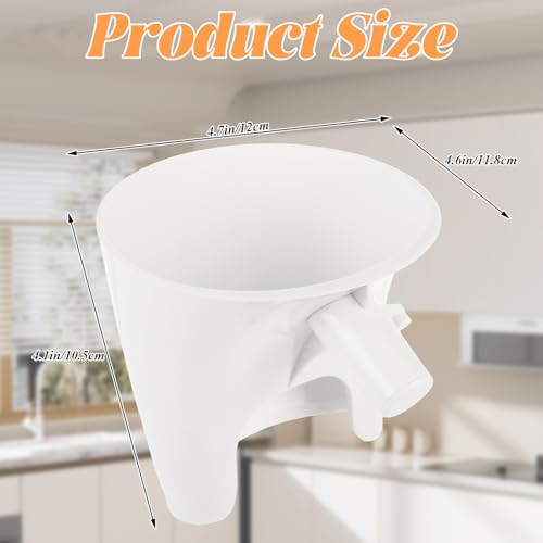 2 Pack Flour Funnel for KitchenAid Stand Mixer Attachments, Pouring Shield for 5 Quart Tilt-Head Mixing Bowls, White ABS Mess-Free Ingredient Funnel for Dry & Wet Ingredients (12×10×14CM)