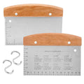 HaSteeL Bench Dough Scrapers, Stainless Steel Griddle Scraper Pastry Cutter - color: Wooden Handle